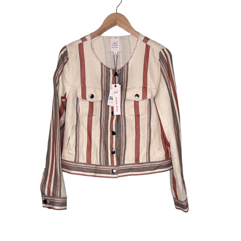 NWT Cinq a sept Emile Top Striped Jacket size XS - Picture 1 of 8